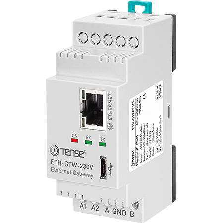 Módem Ethernet, RS-485, compatible con TCP/IP. Comunicación Modbus 230V.