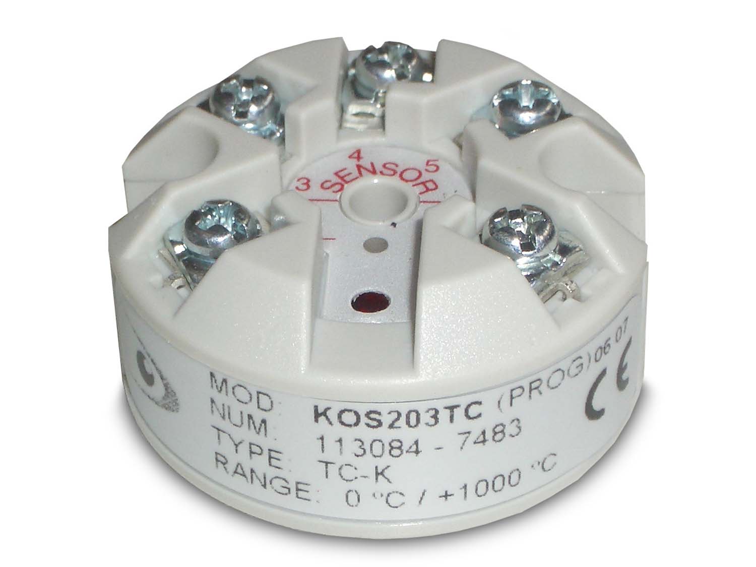 CONVERTER IN-HEAD DIN THERMOCOUPLE J,K,T KOS203TC