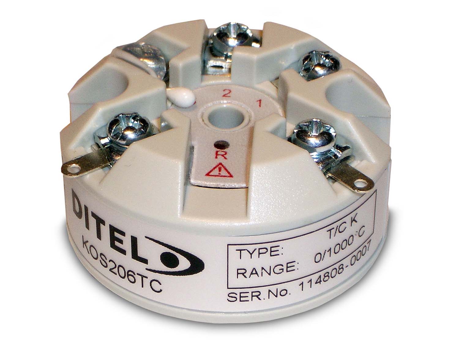 IN-HEAD DIN CONVERTER THERMOCOUPLE E,J,K,N,R,S,T,mV TO 4-20mA KOS206TC