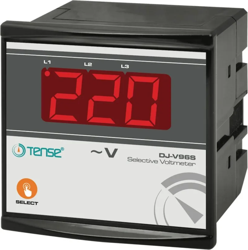 Voltímetro digital selectivo de 96x96 mm (1-500 V CA)