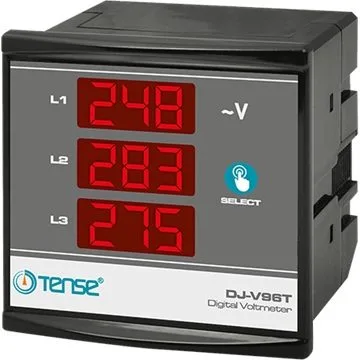 Voltímetro digital trifásico de 96x96 mm (1-500 V CA)