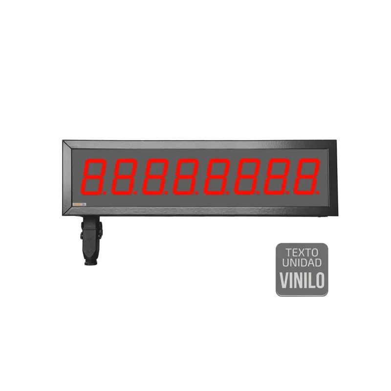 Visualizador Numerico 57mm, 8 digitos, Serie, Ethernet, Wifi +2R, Texto Vinilo
