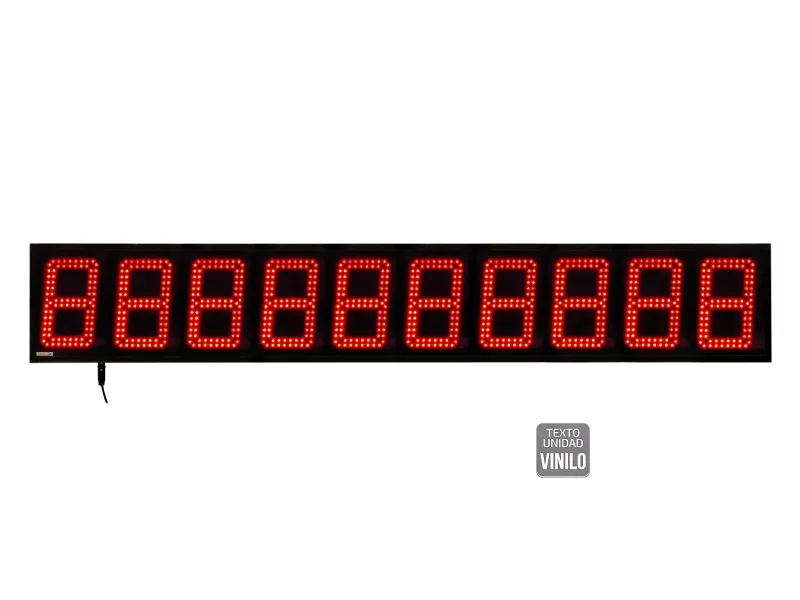 Visualizador Numerico 180mm, 10 digitos, Doble cara, Serie, Ethernet, Wifi +2R, Texto Vinilo