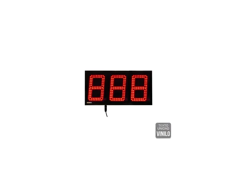 Visualizador Numerico 180mm, 3 digitos, BCD-Contador-Tacometro-Cronómetro +2R, Texto Vinilo