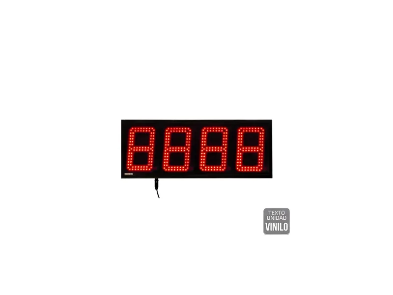 Visualizador Numerico 180mm, 4 digitos, Doble cara, Serie, Ethernet, Wifi +2R, Texto Vinilo