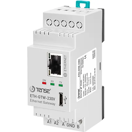 Módem Ethernet, RS-485, compatible con TCP/IP. Comunicación Modbus 230V.