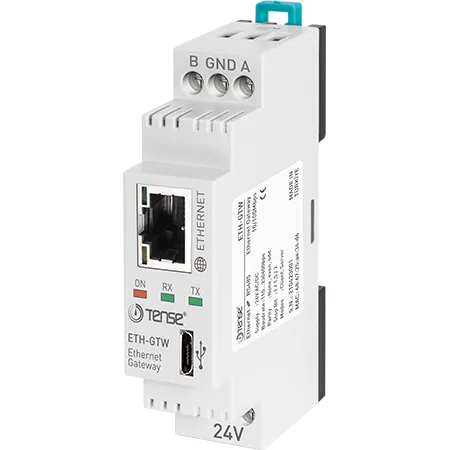 Módem Ethernet, RS-485, compatible con TCP/IP. Comunicación Modbus 24V.