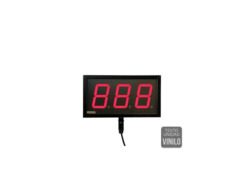 Visualitzador Numerico 100mm, 3 digits alta brillantor, Sèrie, Ethernet, Wifi +2R, Text Vinil