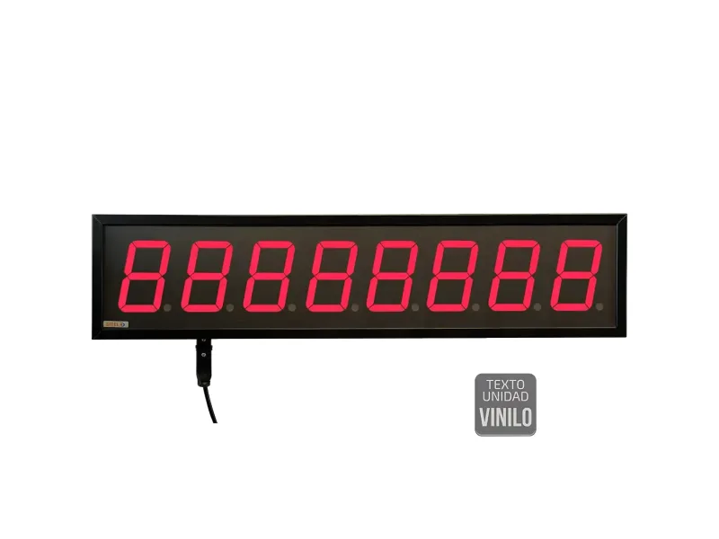 Visualizador numérico 100mm, 8 dígitos Alto Brillo, PROFIBUS, Texto Vinilo, IP65
