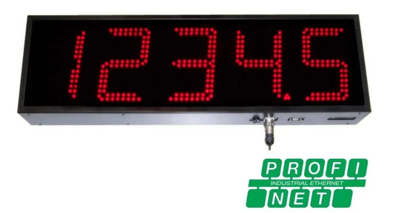 Visualizador Numerico 180mm, 3 digitos IP41, alto brillo, Doble cara, PROFINET +2R, Texto Vinilo 2 caras, 24V